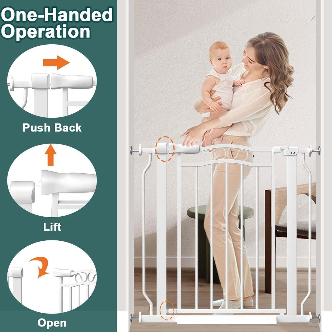 FairyBaby Extra Wide Lace Arch Design Glossy Surface Baby Gate for Pets & Toddlers