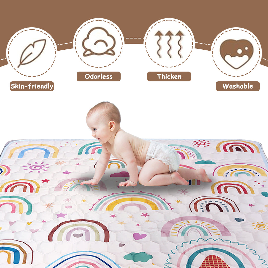 FairyBaby Cotton Baby Play Mat –50" x 50", Washable, Thickened, Non-Slip, Soundproof for Toddlers & Kids