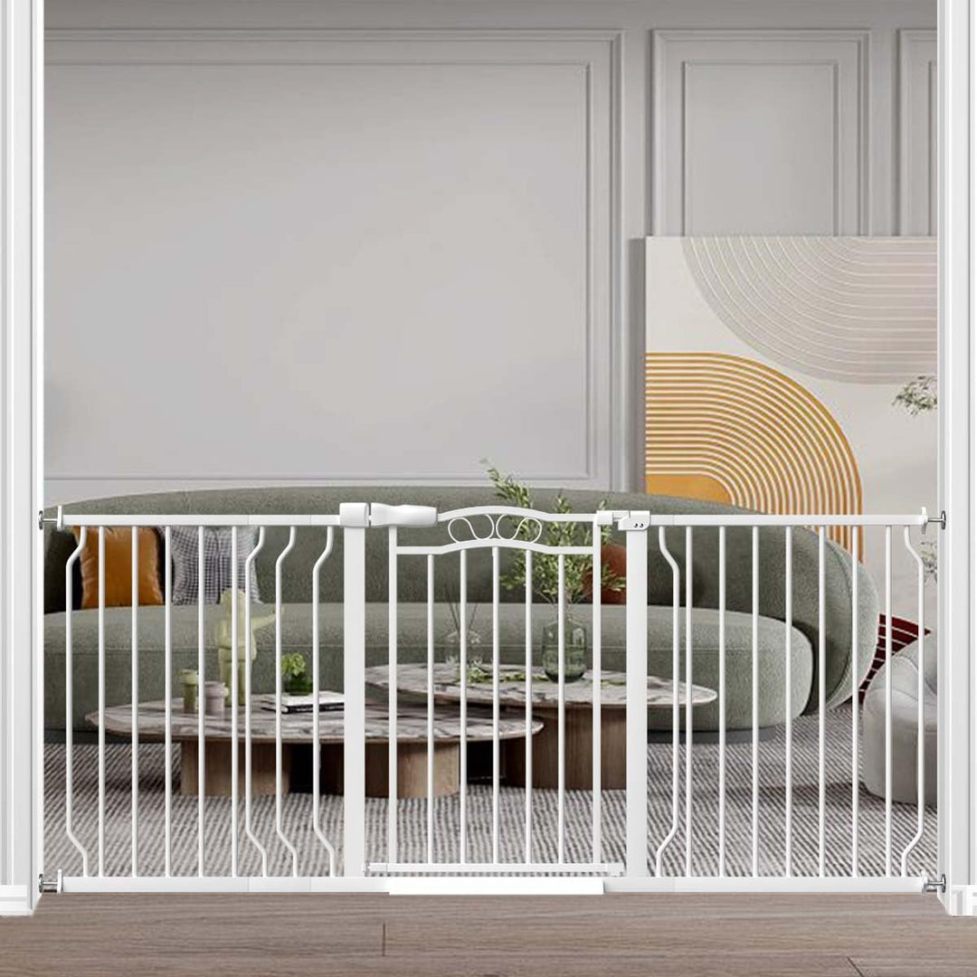 FairyBaby Extra Wide Lace Arch Design Glossy Surface Baby Gate for Pets & Toddlers