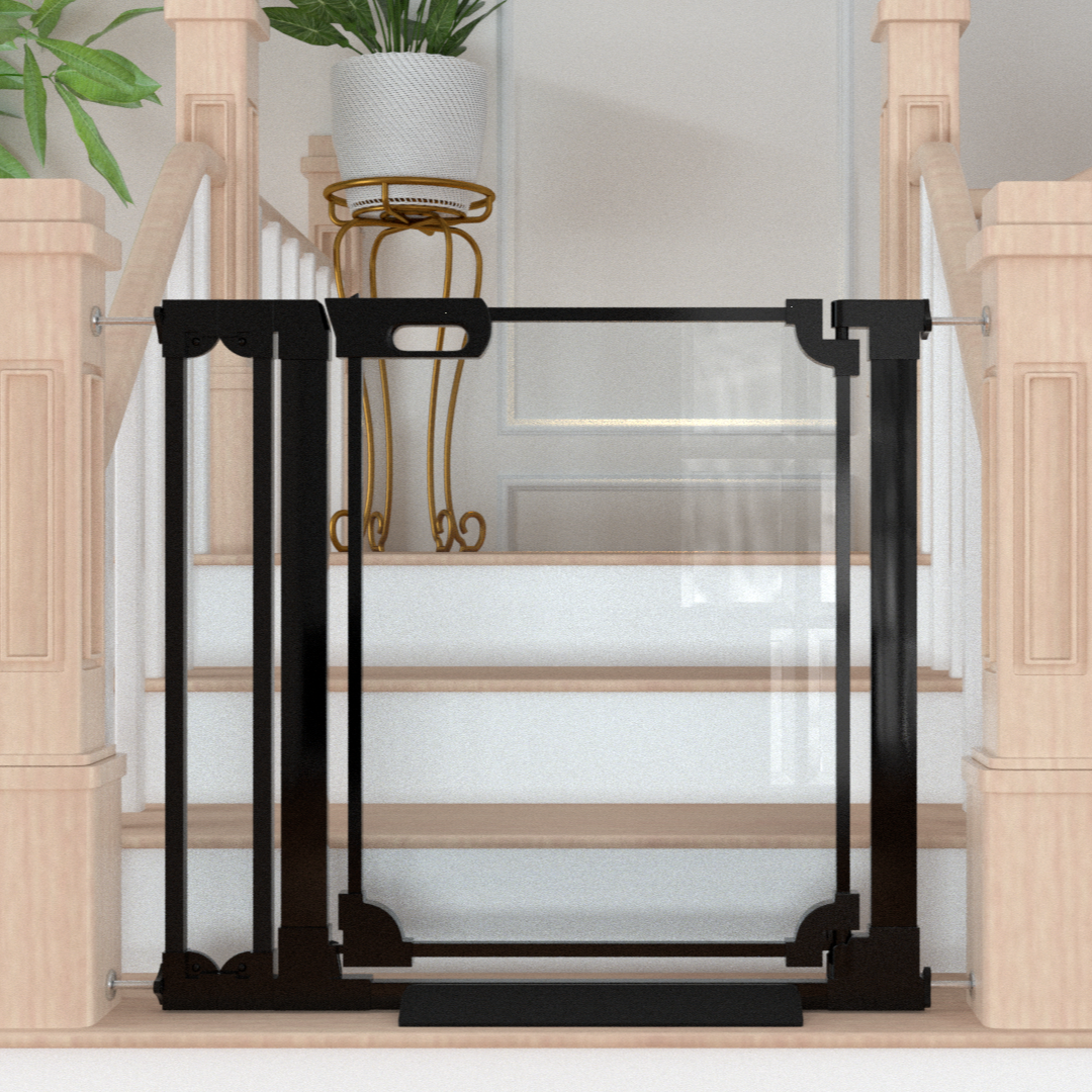 FairyBaby 30" Tall Crystal Acrylic Pressure Mounted Dog Gate