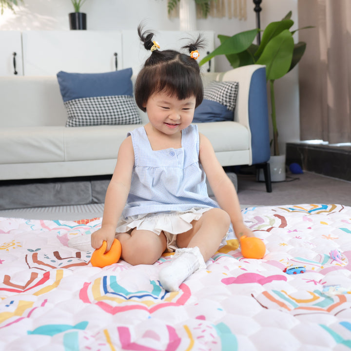 FairyBaby Cotton Baby Play Mat –50" x 50", Washable, Thickened, Non-Slip, Soundproof for Toddlers & Kids