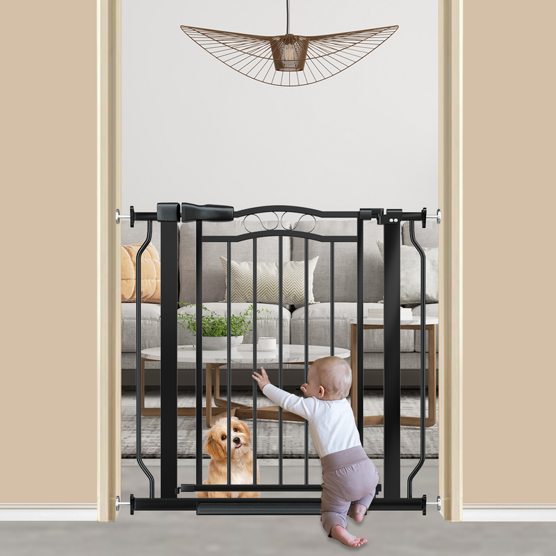 FairyBaby Extra Wide Lace Arch Design Glossy Surface Baby Gate for Pets & Toddlers