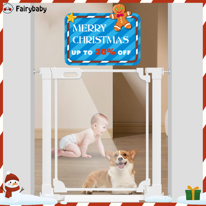 FairyBaby 30" Tall Crystal Acrylic Pressure Mounted Dog Gate