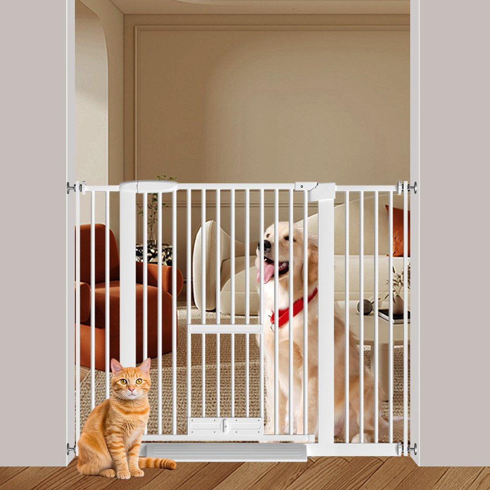 FairyBaby 30" Tall Safety Gate with Narrow Bar Spacing With Cat Door - FairyBaby