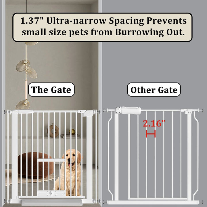 FairyBaby 30" Tall Safety Gate with Narrow Bar Spacing With Cat Door - FairyBaby