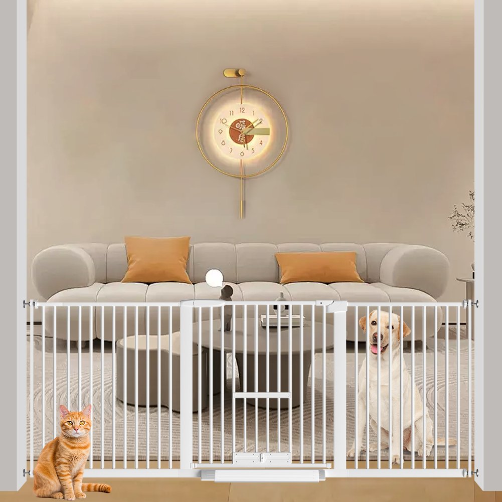 FairyBaby 30" Tall Safety Gate with Narrow Bar Spacing With Cat Door - FairyBaby