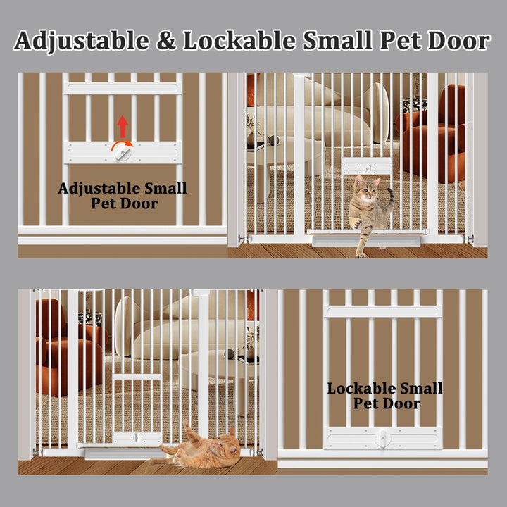 FairyBaby 30" Tall Safety Gate with Narrow Bar Spacing With Cat Door - FairyBaby