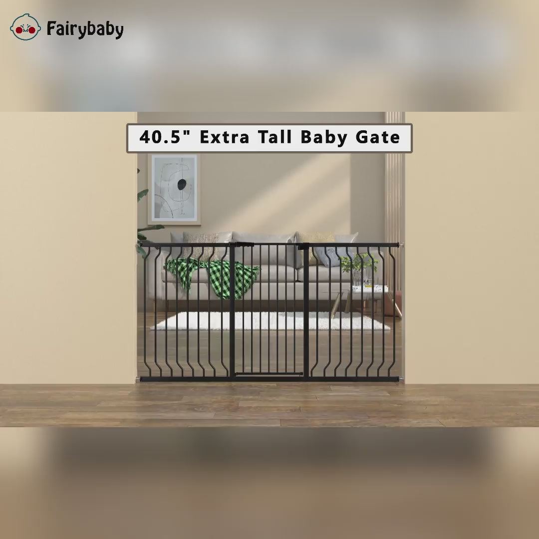 FairyBaby 40" Extra Tall Auto Close Big Dog Gate