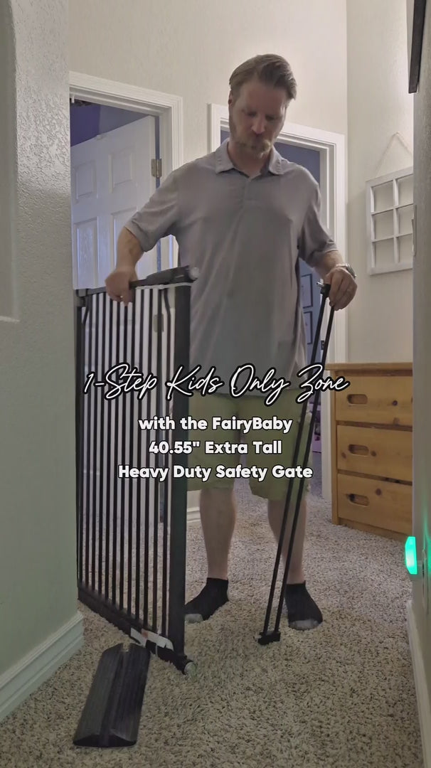 FairyBaby 40" Extra Tall Auto Close Big Dog Gate