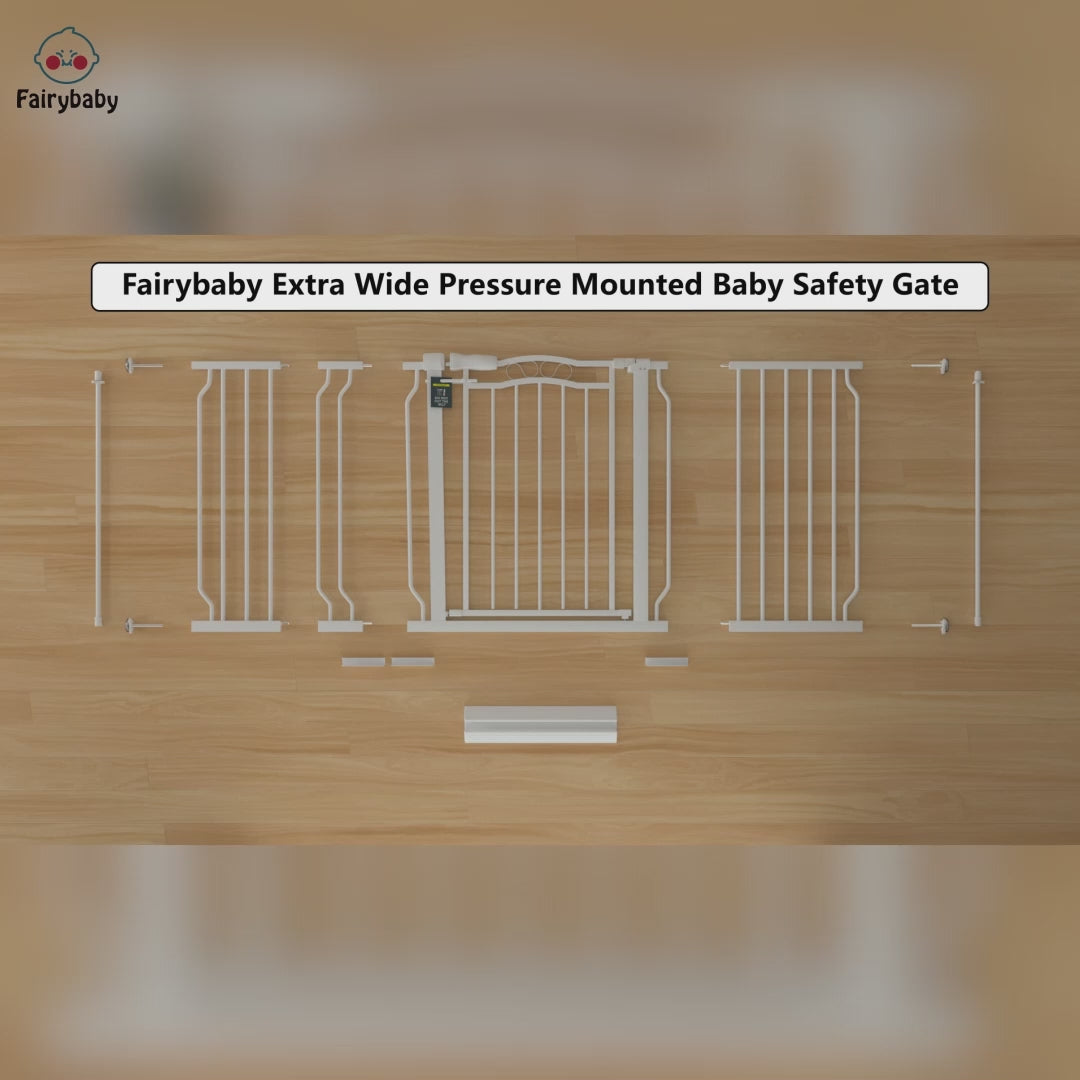 FairyBaby Extra Wide Lace Arch Design Glossy Surface Baby Gate for Pets & Toddlers