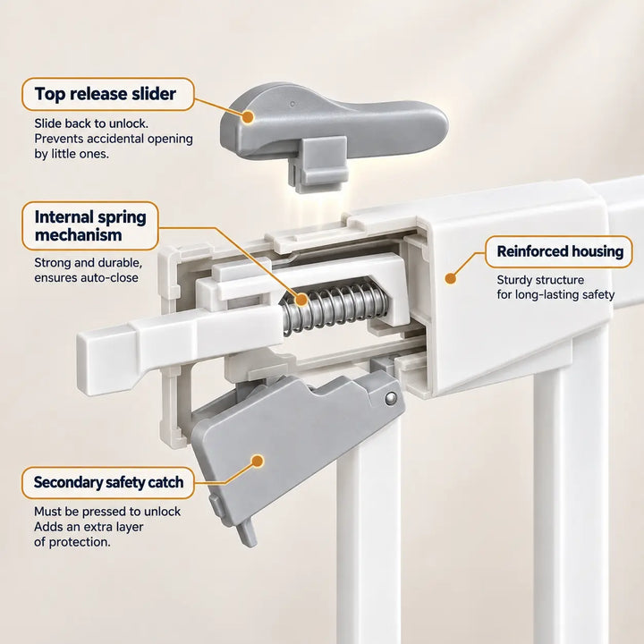Extra Wide Safety Gate with Triple Locking &amp; Wider Walk-Through Door