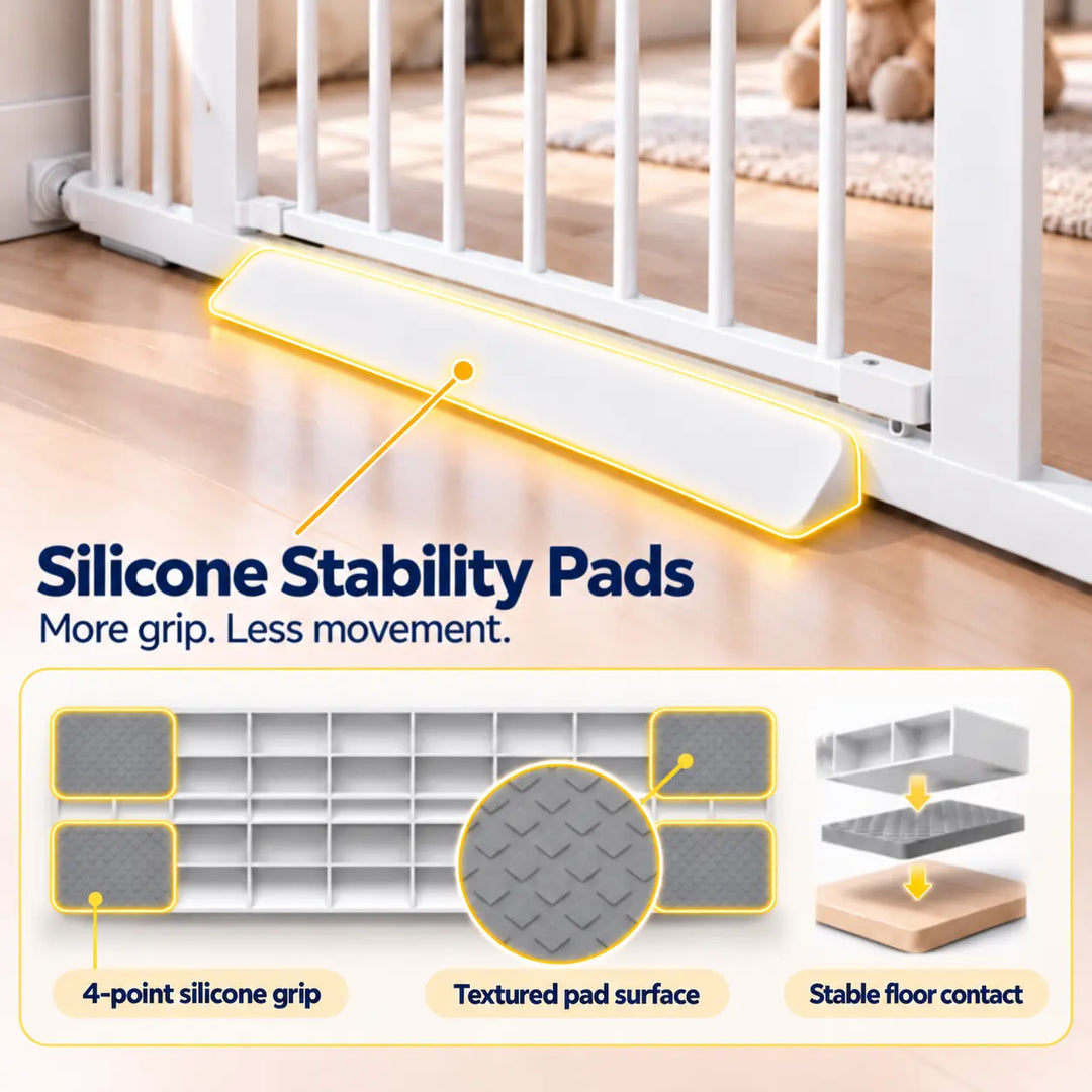 Extra Wide Safety Gate with Triple Locking &amp; Wider Walk-Through Door