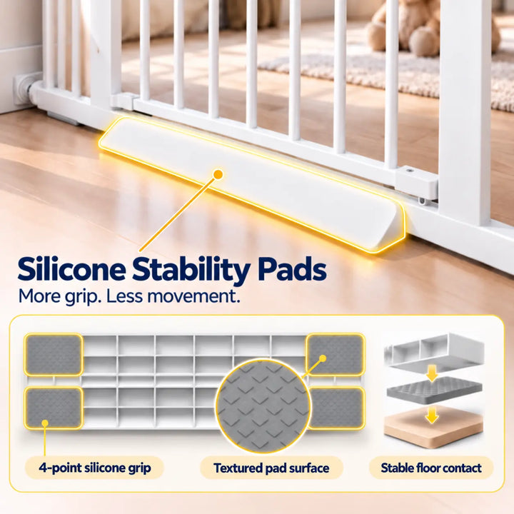 Extra Wide Safety Gate with Triple Locking &amp; Wider Walk-Through Door