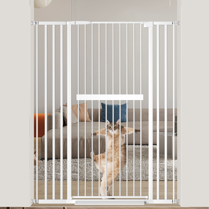 FairyBaby 61" Extra Tall Cat Gate with Extra Wide Walk-Through Door