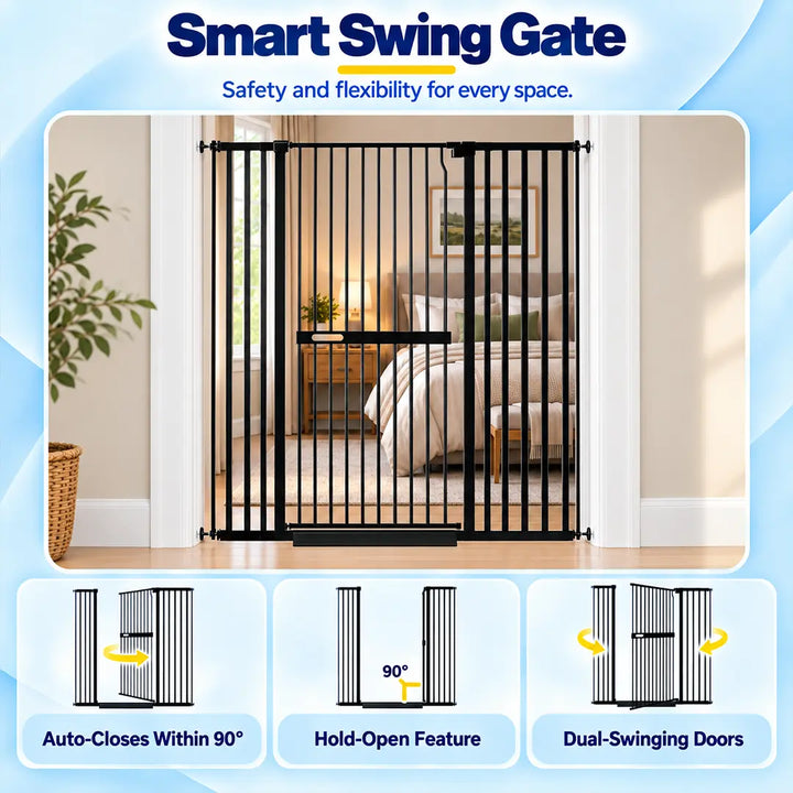 72" Extra Tall Cat Gate with Narrow Bar Spacing