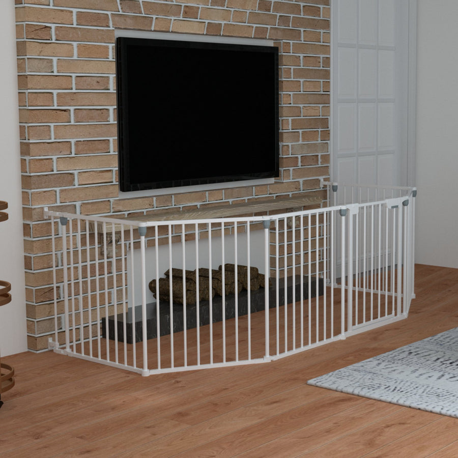 FairyBaby 3/6/8-Panel Wall-Mount Baby Gate,White/Charcoal Gray 
