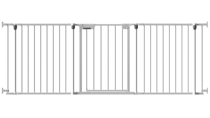 FairyBaby 3/6/8-Panel Wall-Mount Baby Gate,White/Charcoal Gray 