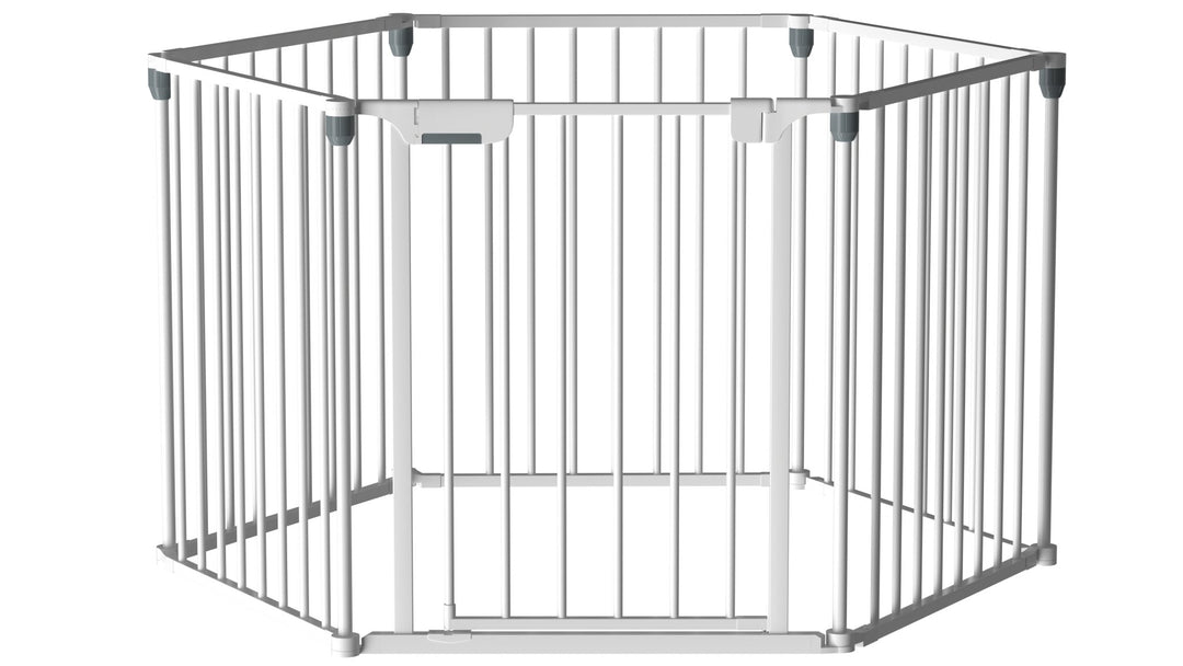 FairyBaby 3/6/8-Panel Wall-Mount Baby Gate,White/Charcoal Gray - FairyBaby