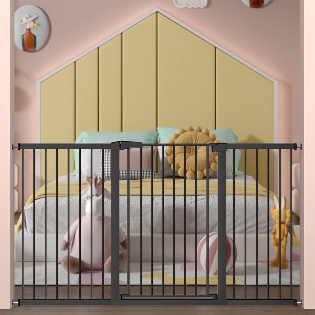 FairyBaby 38.5" Extra Tall Baby Gate for Stairs with Secure Locking Mechanism 