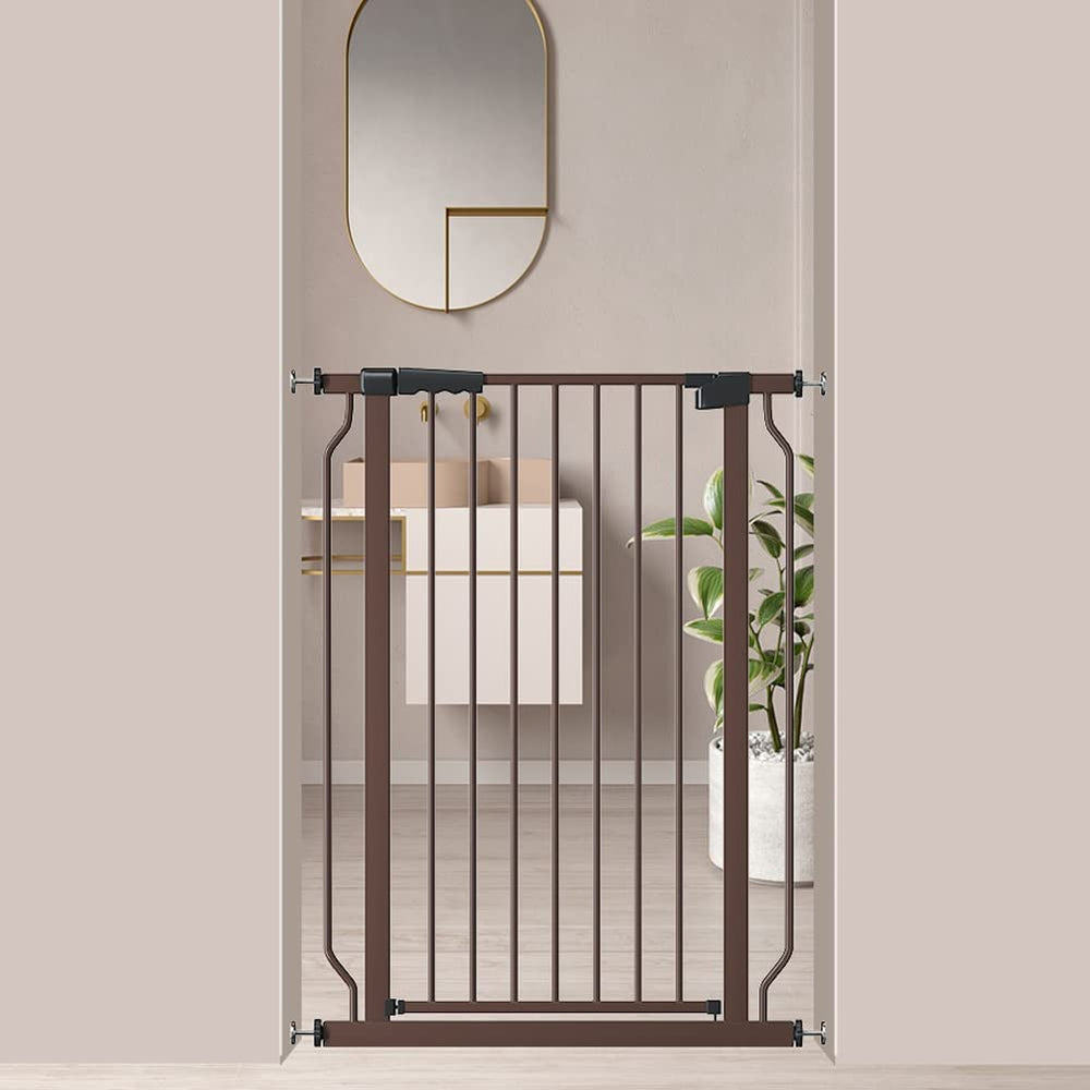 FairyBaby 40" Extra Tall Dog Gate- Exclusive Brown Color - FairyBaby