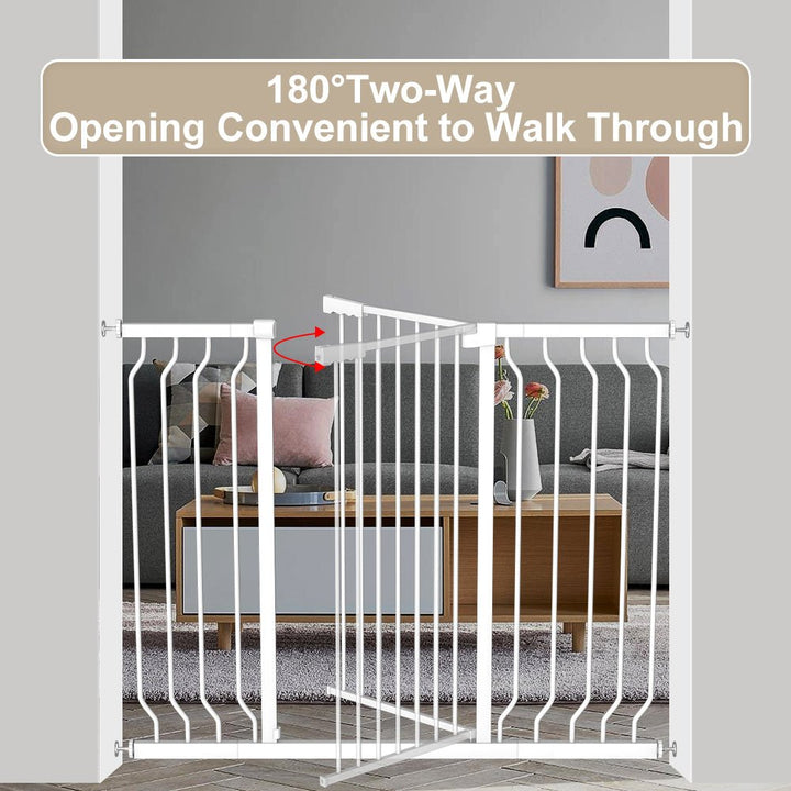FairyBaby 3/6/8-Panel Wall-Mount Baby Gate,White/Charcoal Gray