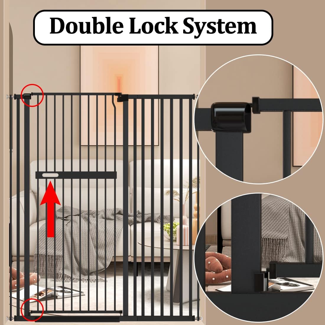 FairyBaby 55"/61" Extra Tall Cat Gate with Narrow Bar Spacing