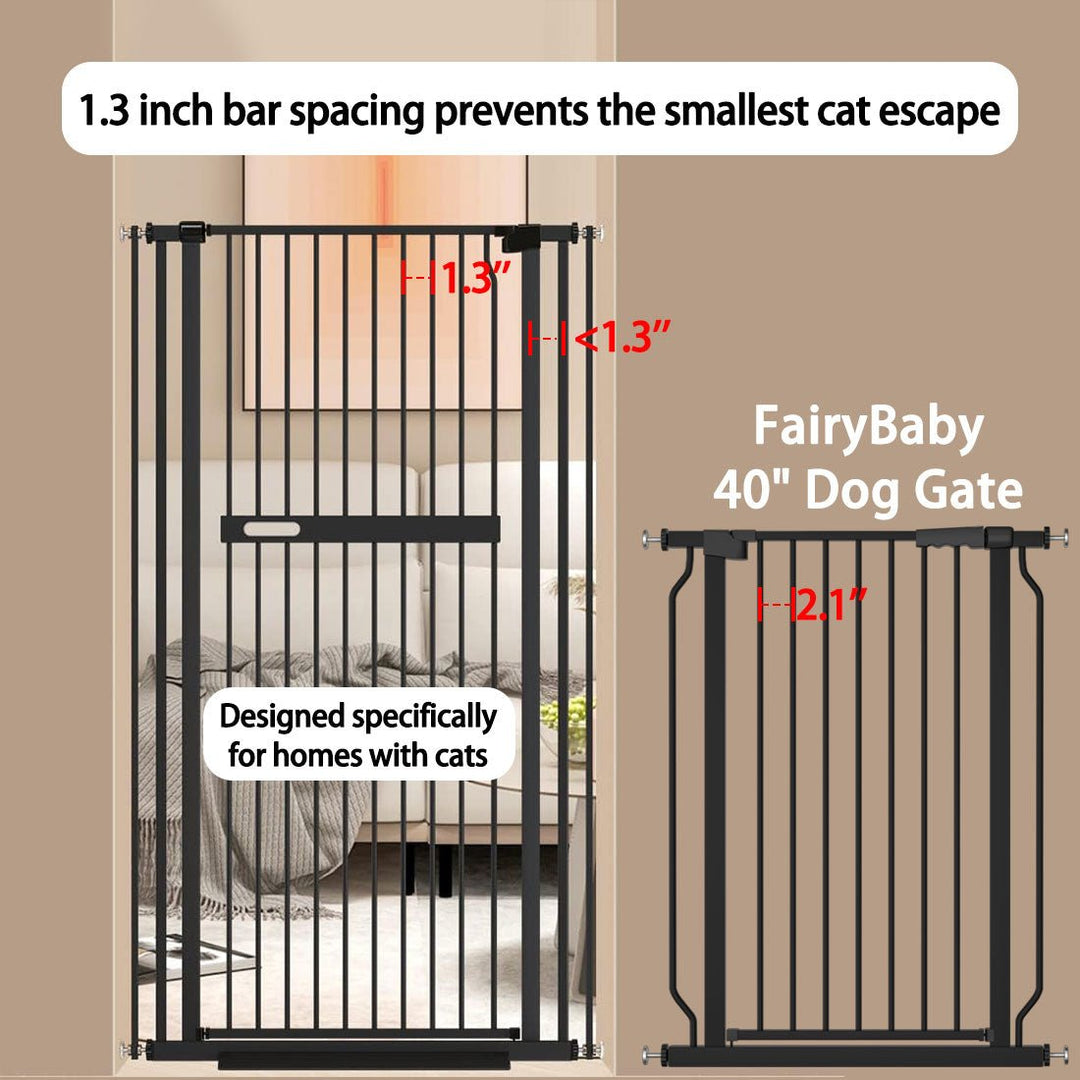 FairyBaby 55"/61" Extra Tall Cat Gate with Narrow Bar Spacing - FairyBaby