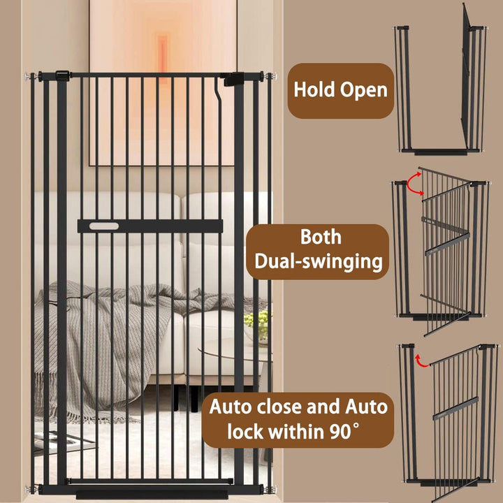 FairyBaby 55"/61" Extra Tall Cat Gate with Narrow Bar Spacing 
