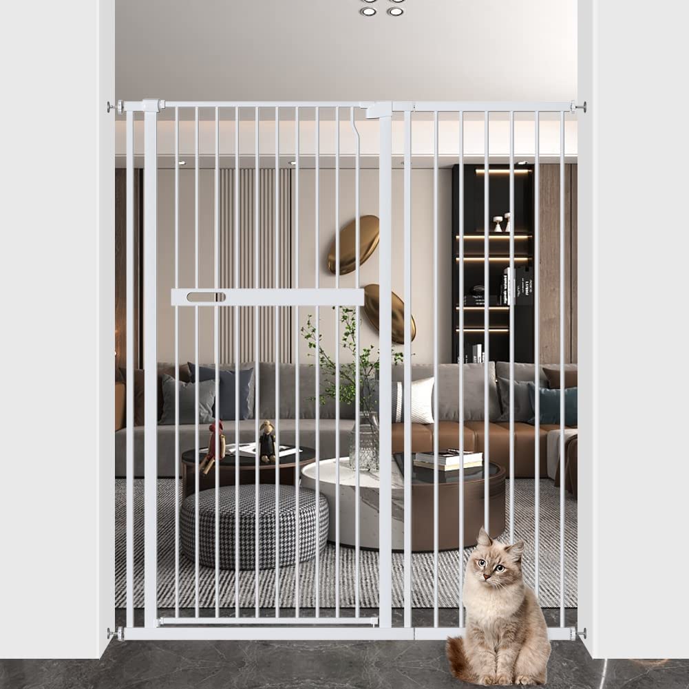 Safety Gate Tall Cat Gate For Stairs Baby Gate 59 Inch Extra Tall Cat Pet Gate For Doorway,