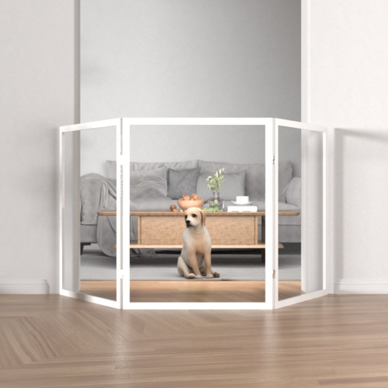 Fairybaby Clear Freestanding Foldable Dog Gate - FairyBaby
