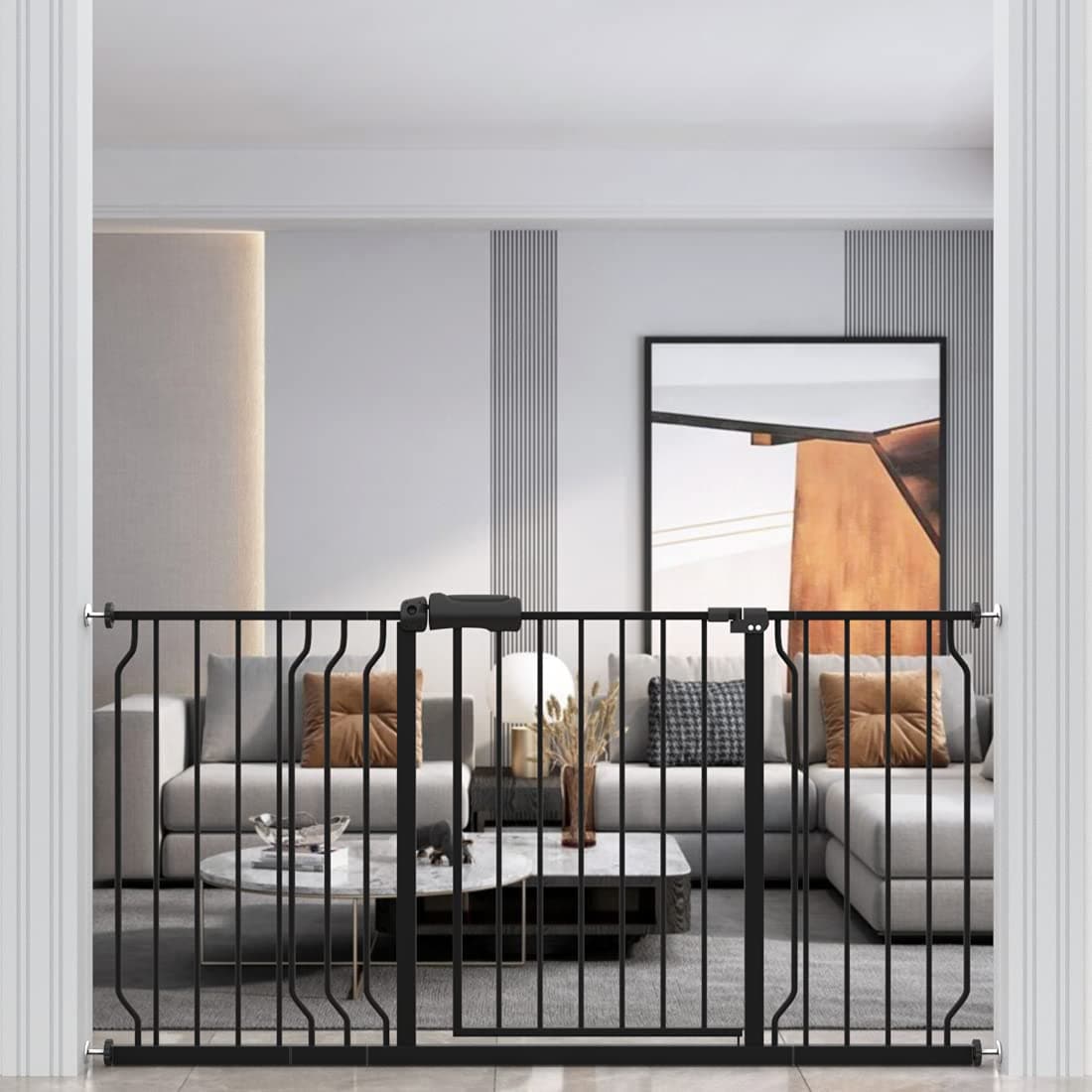 FairyBaby 55 61 Extra Tall Cat Gate With Narrow Bar Spacing Fairybaby 55 61 extra tall cat gate with narrow bar spacing