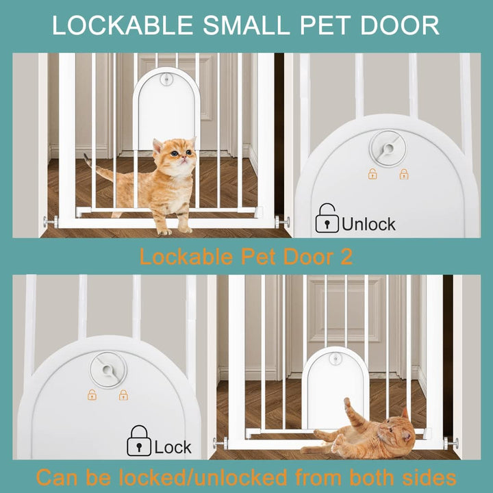 FairyBaby Premium Quality Baby Gate with Cat Door 